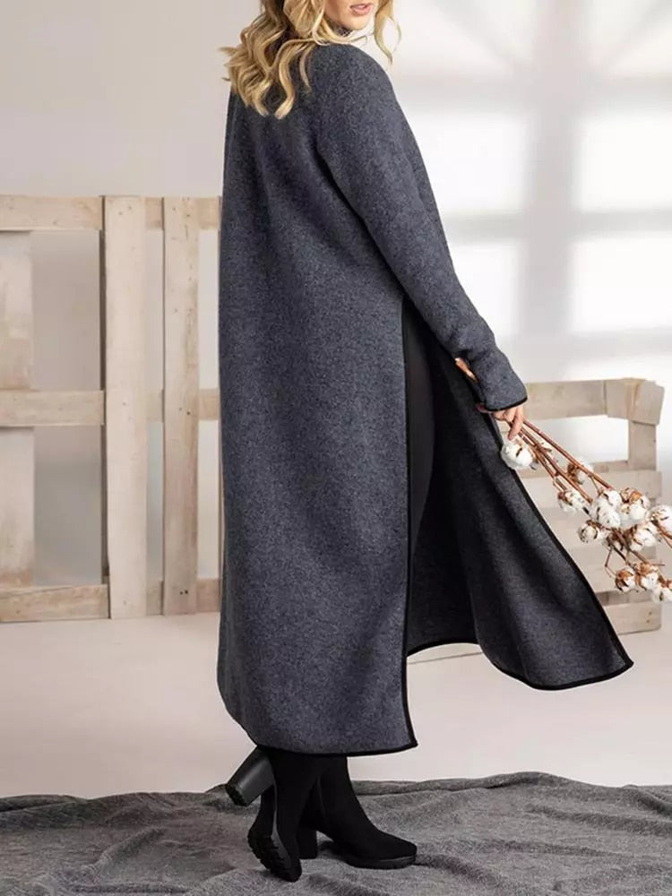 Langes Damen Midikleid in Lockerer Form mit Seitenschlitz - R&B