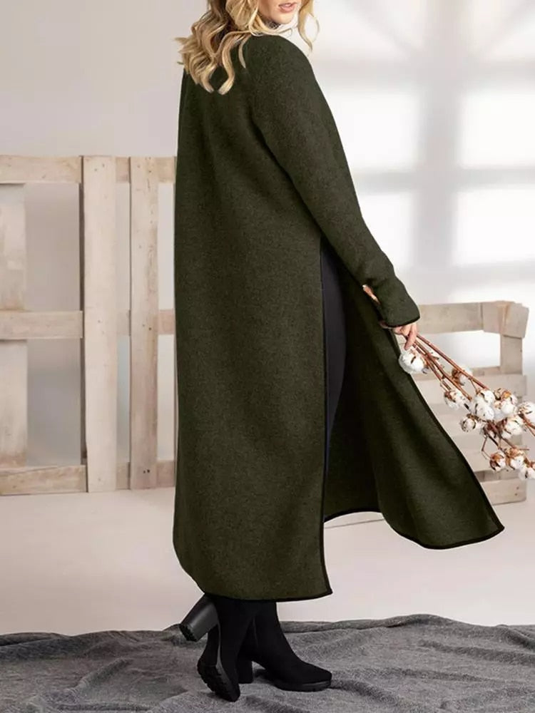 Langes Damen Midikleid in Lockerer Form mit Seitenschlitz - R&B