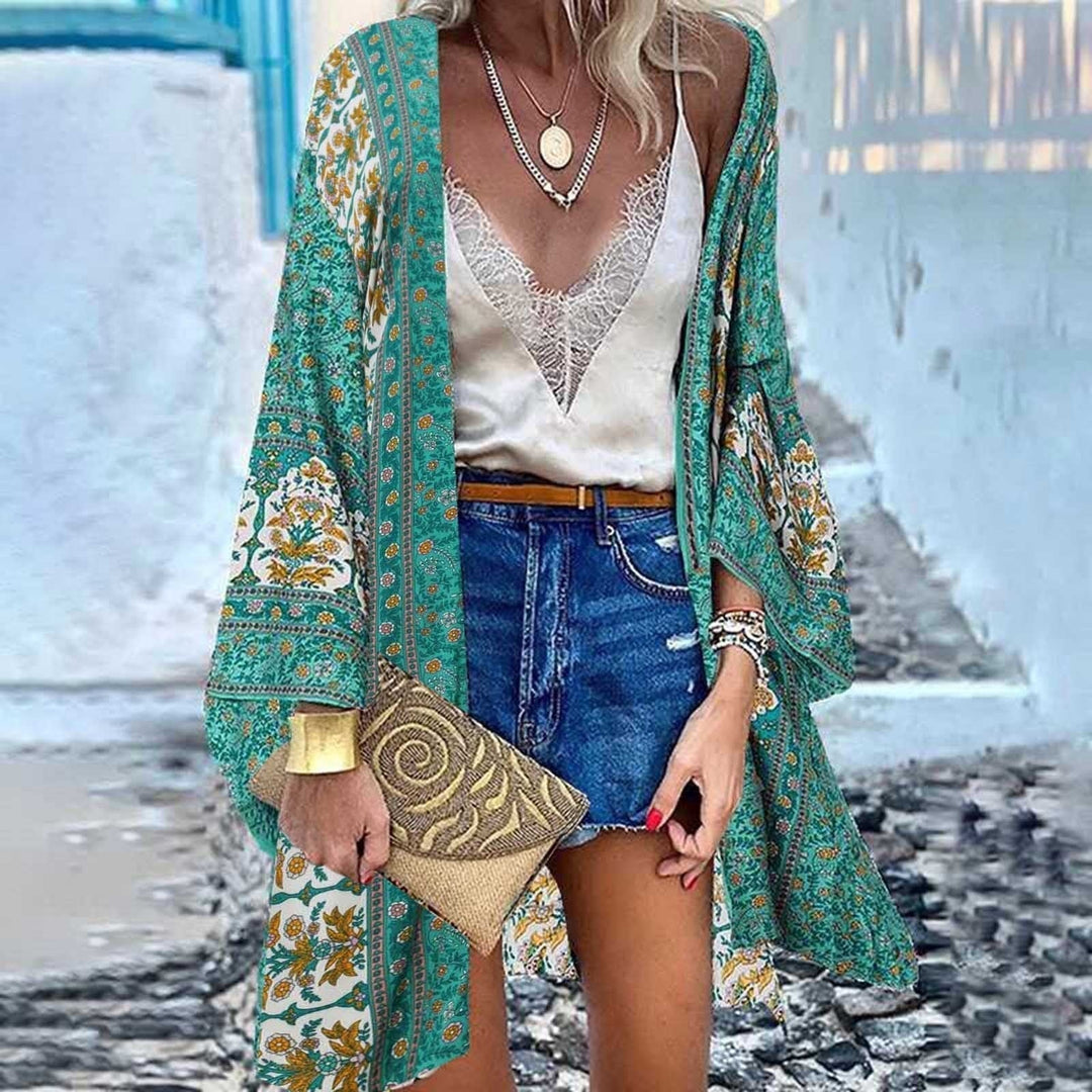 R&B | Kimono Erhöhe Deine Sommergarderobe mit Unserem Farbenfrohen Bedruckten Kimono