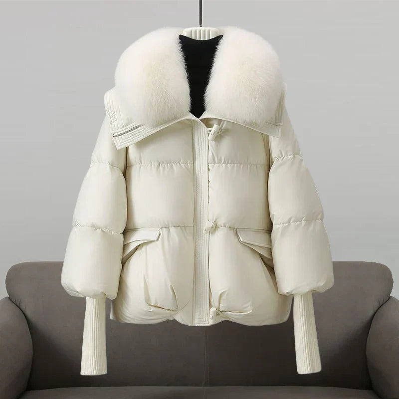 R&B | Pufferjacke mit Kunstpelzkragen