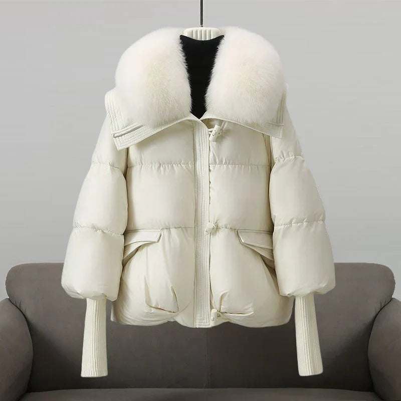 R&B | Pufferjacke mit Kunstpelzkragen