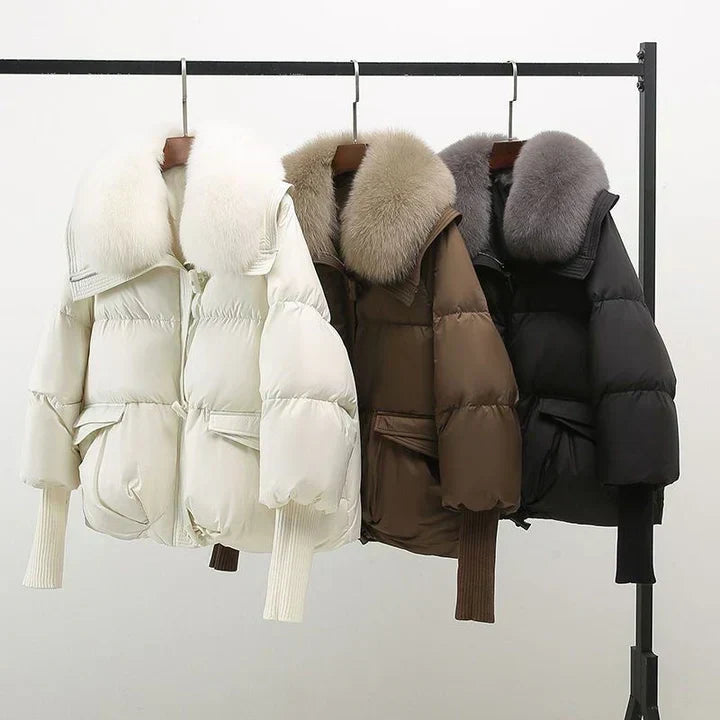 R&B | Pufferjacke mit Kunstpelzkragen