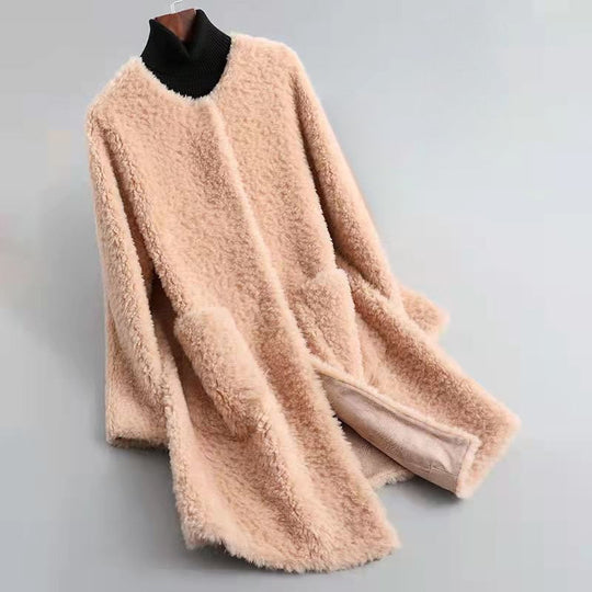 R&B | Wollmischung Relaxed Fit Mantel mit Patten Taschen Offener Frontmantel