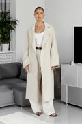 R&B | Damen Lange Woll-Trenchcoat mit Reverskragen und Eleganter Passform