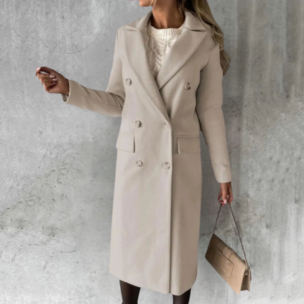 R&B | Eleganter Damen Langer Trenchcoat Klassischer Stil mit Langanhaltendem Komfort