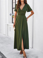 Rote V-hals Bodycon Kleid