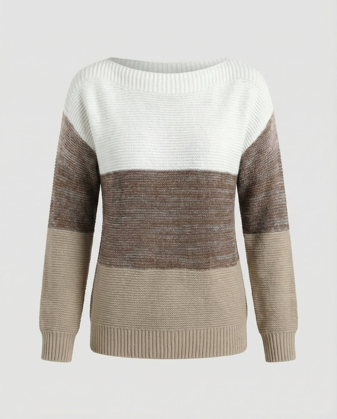 Dreifarbiger Patchwork Pullover Damen | R&B