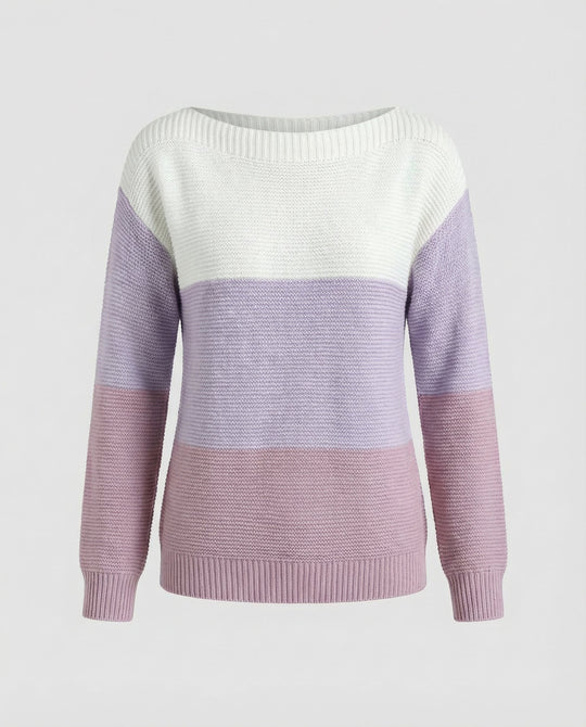 Dreifarbiger Patchwork Pullover Damen | R&B