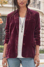 R&B | Geschnittener Crop - Blazer Aus Samt - Rubinrot