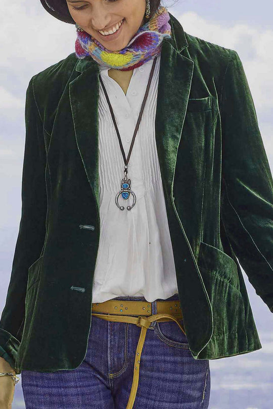 R&B | Geschnittener Crop - Blazer Aus Samt - Rubinrot