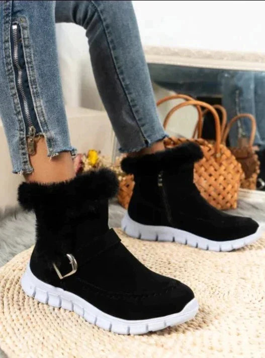 R&B | Samt Mid-Tube-Stiefel für Damen – Gemütlicher & Stilvoller Komfort