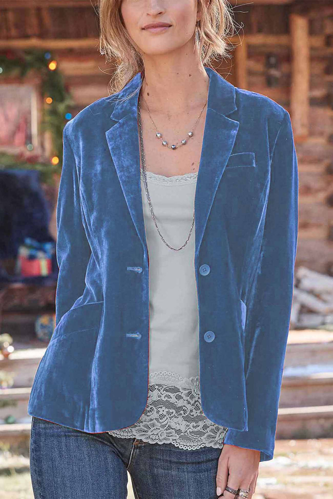 R&B | Geschnittener Crop - Blazer Aus Samt - Rubinrot