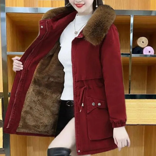 R&B | Lässiger Winterparka mit veganem Pelz für Frauen Ideal für den Winter