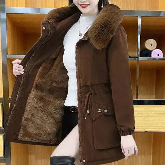 R&B | Lässiger Winterparka mit veganem Pelz für Frauen Ideal für den Winter