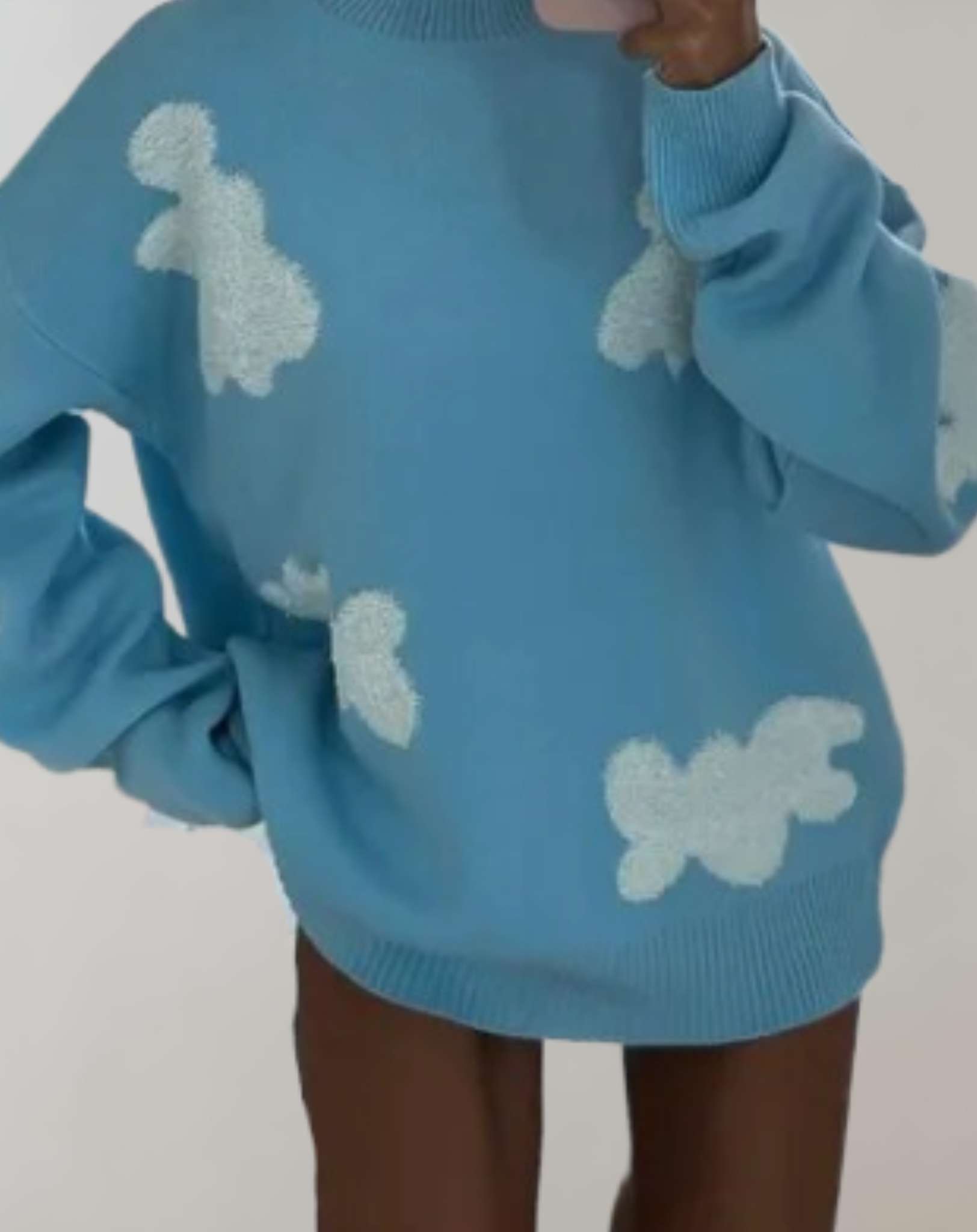 Vergie | Übergroßer Pullover mit Rundhalsausschnitt und Herzmuster Sweater