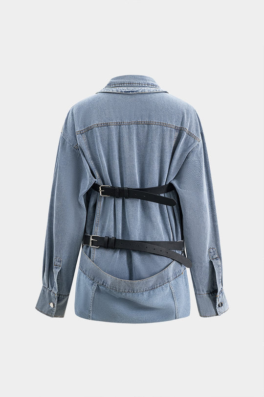 R&B | Übergröße Denim Hemd mit Knopfleiste Lässiger Allrounder