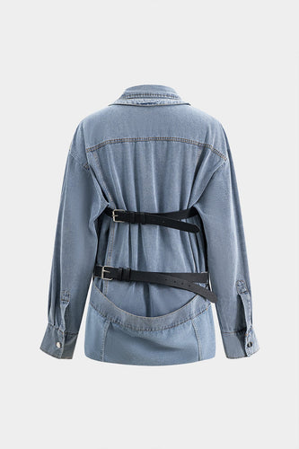 R&B | Übergröße Denim Hemd mit Knopfleiste Lässiger Allrounder