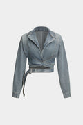 R&B | Cropped Wickeljacke Aus Denim Modern und Feminin