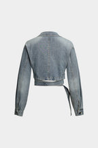 R&B | Cropped Wickeljacke Aus Denim Modern und Feminin