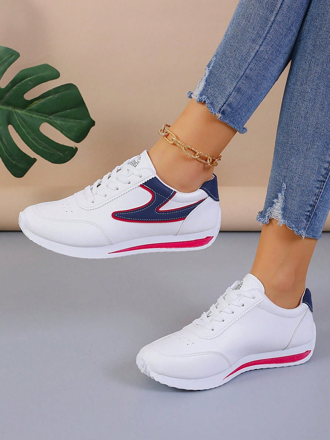 Schnürschuhe - Lässige gestreifte Schuhe für den Alltag für Frauen R&B