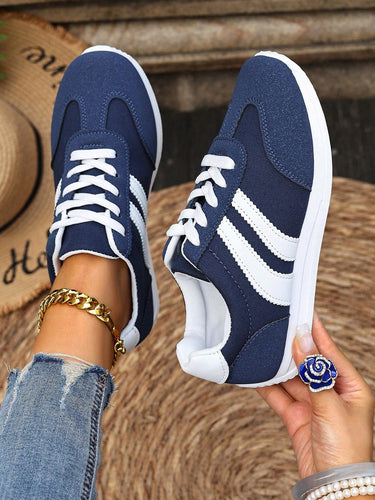 Schnürschuhe - Lässige gestreifte Schuhe für den Alltag für Frauen R&B