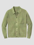 R&B | Strick-Cardigan mit Hemdkragen und Knopfverschluss