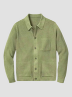 R&B | Strick-Cardigan mit Hemdkragen und Knopfverschluss