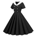 Zomerse Vintage Knopen Grote Zwaai V-hals Jurk
