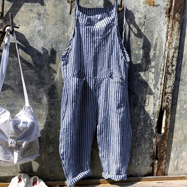 EB - Gestreifter Baggy-Jumpsuit im Vintage-Stil