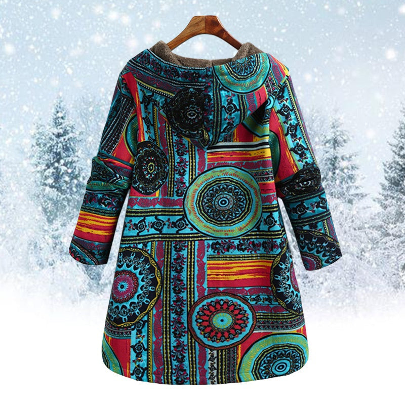 R&B | Bohemian Wintermantel mit Blumenmuster