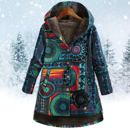 R&B | Bohemian Wintermantel mit Blumenmuster