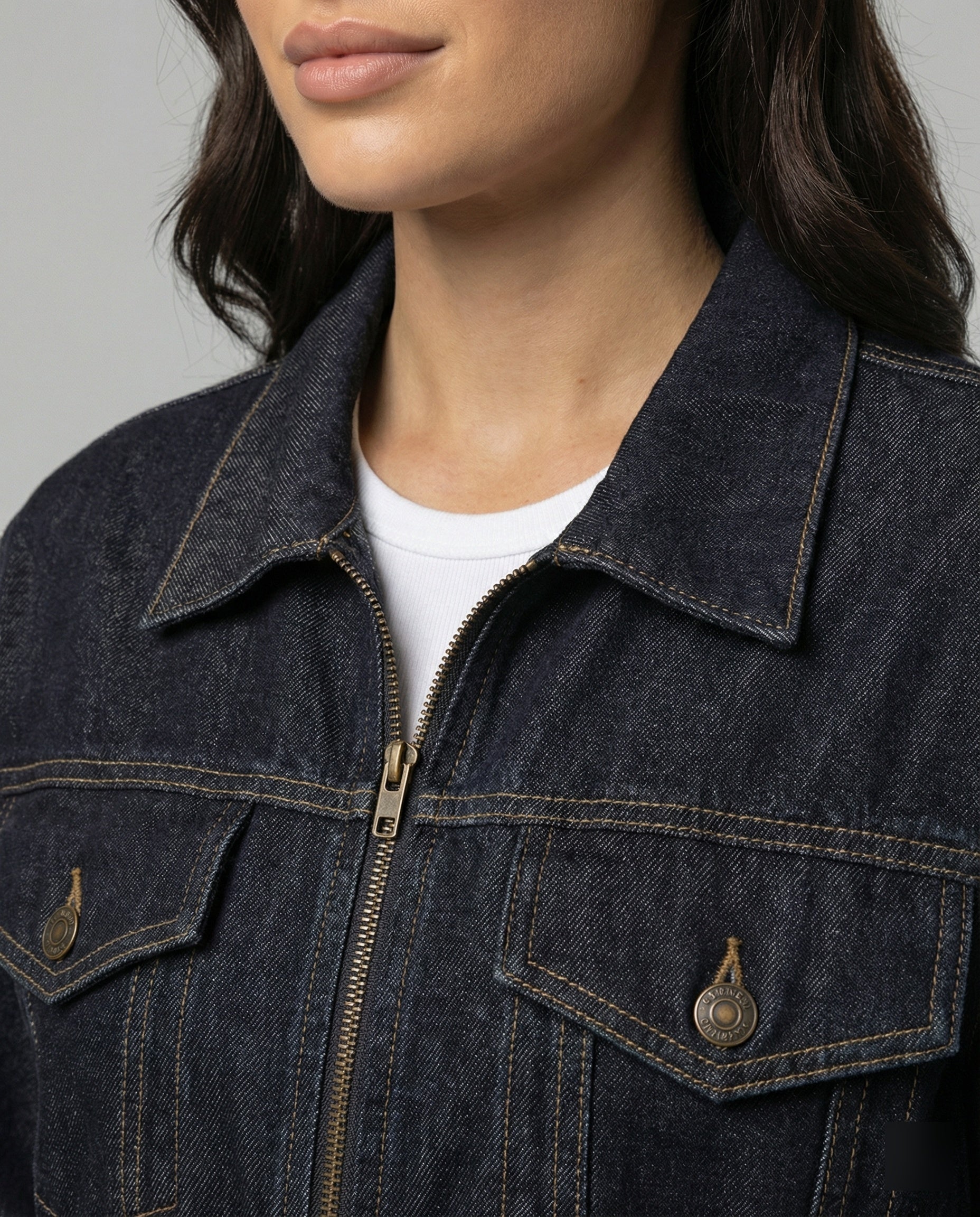 Vintage Denim Set Damen Jacke und Shorts Lässiger Retro Look