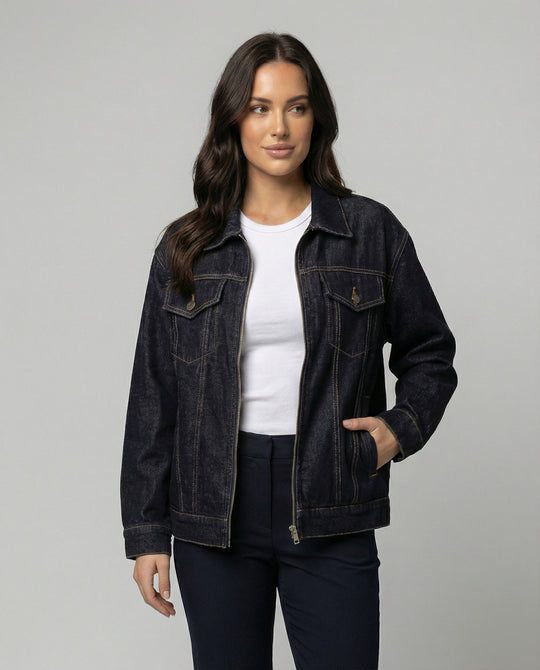 Vintage Denim Set Damen Jacke und Shorts Lässiger Retro Look