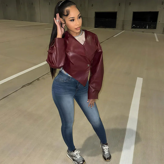 R&B | Kunstleder Kurzjacke Damen