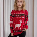 R&B | Fake Christmas Sweater Frauen Gestrickter Rentierpullover