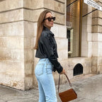 R&B | Lederjacke mit Kapuze