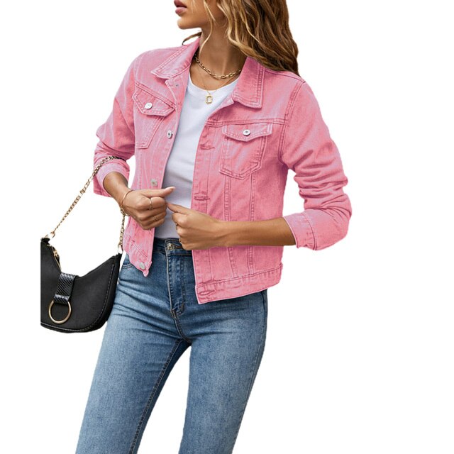 R&B | Jeansjacke Aus Baumwolle mit Warmem Futter Herbst Frauen