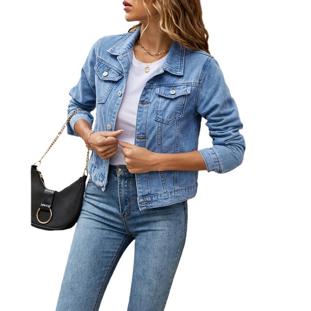 R&B | Jeansjacke Aus Baumwolle mit Warmem Futter Herbst Frauen