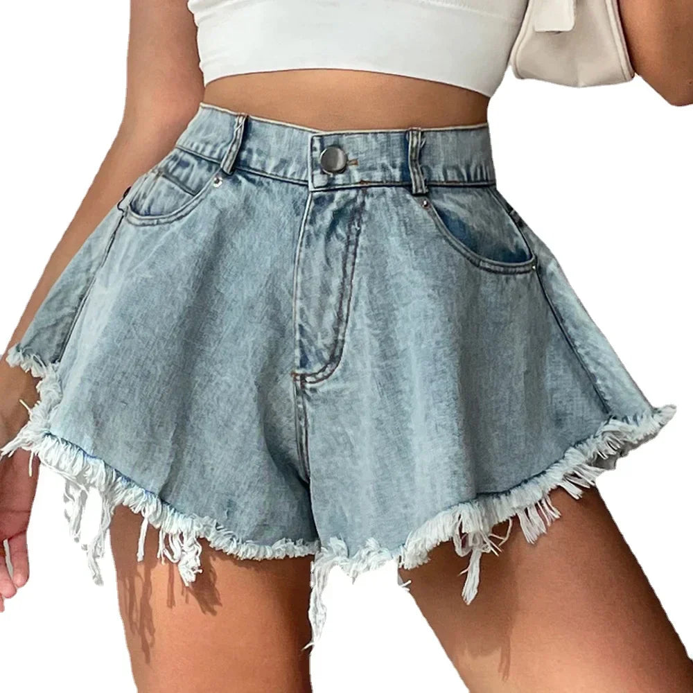 R&B | Jeansshorts mit Distressed-Saum für Damen