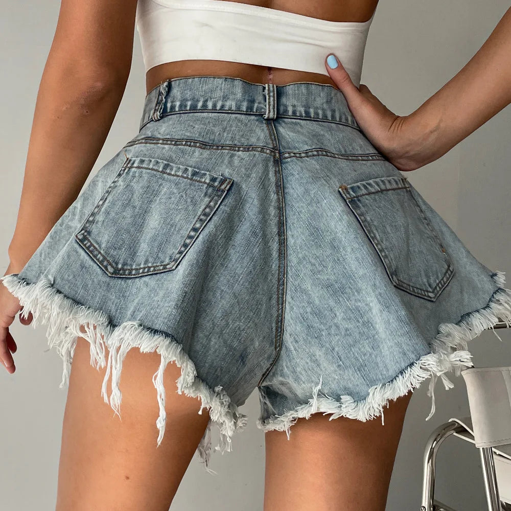 R&B | Jeansshorts mit Distressed-Saum für Damen