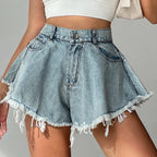 R&B | Jeansshorts mit Distressed-Saum für Damen