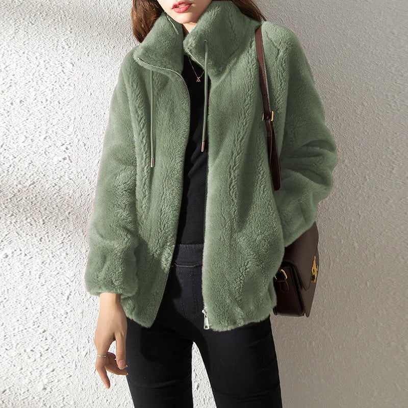 R&B | Rollkragen Zip-Up Fleece Kapuzenjacke