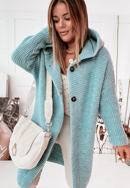 R&B | Hoodie Cardigan mit Knöpfen Warmer Winter Langarm Pullover Mantel
