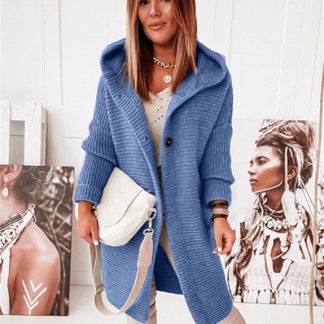 R&B | Hoodie Cardigan mit Knöpfen Warmer Winter Langarm Pullover Mantel