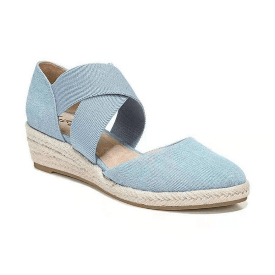 R&B | Kreuzband Espadrilles mit Geflochtenem Seil und Keilsohle