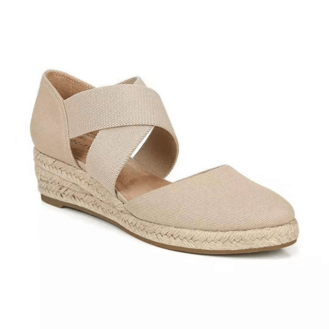 R&B | Kreuzband Espadrilles mit Geflochtenem Seil und Keilsohle