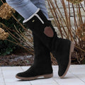 R&B | Mid Calf Stiefel Wildlederähnliche Textur Weiches Futter Seitlicher Reißverschluss Profilsohle