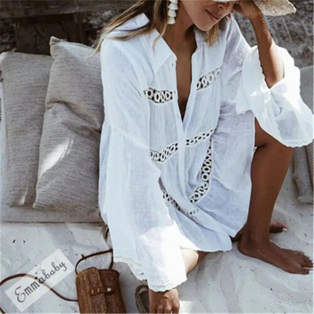Spitzen-Strandkleid als Überwurf