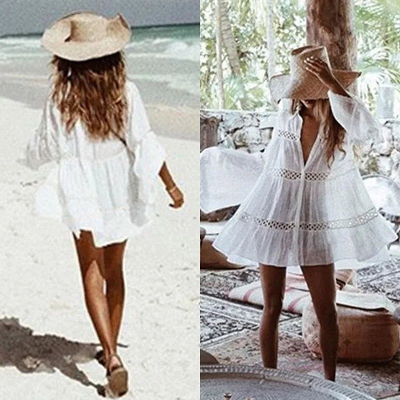 Spitzen-Strandkleid als Überwurf