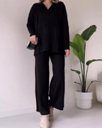 R&B | Stylisches Pit Stripe Jacquard Zwei-Teile Set